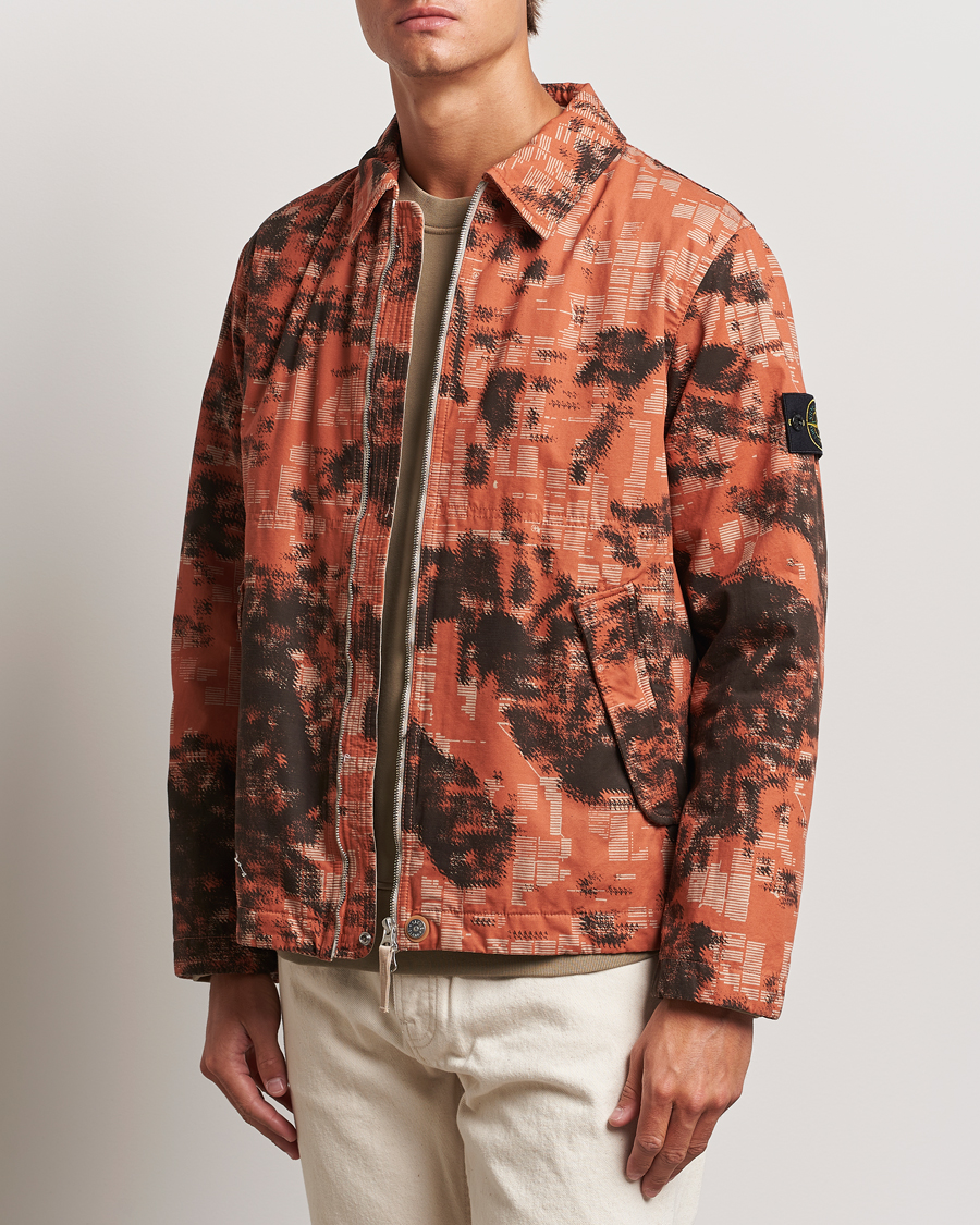 Herr |  | Stone Island | David Light TC Garment Dyed Camo Jacket Orange