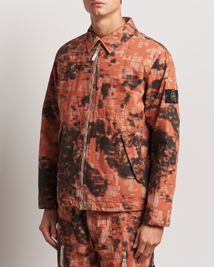 Herr |  | Stone Island | David Light TC Garment Dyed Camo Jacket Orange