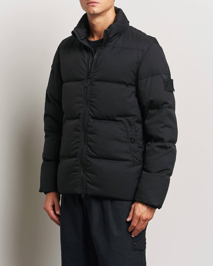 Herr |  | Stone Island | Ghost Wool Twill Down Jacket Black