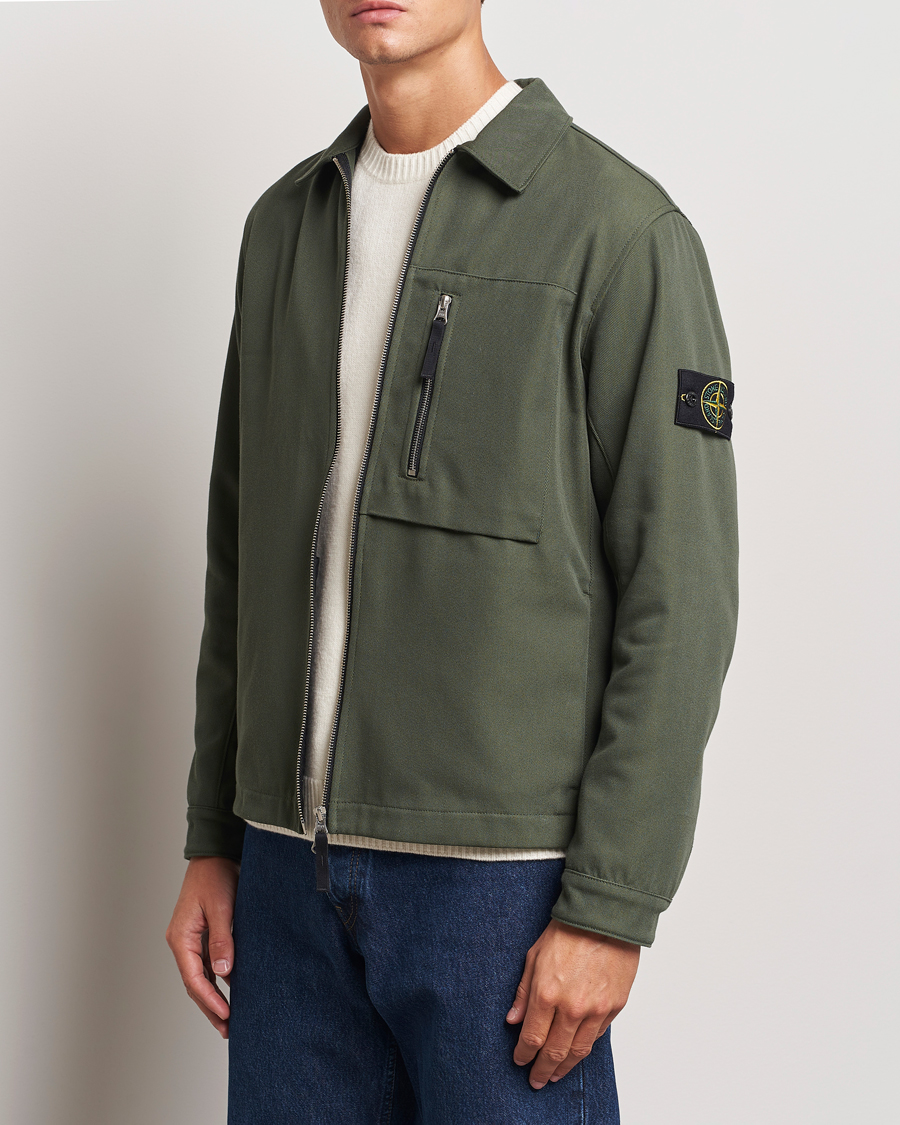 Herr | Overshirts | Stone Island | Cotton Nylon Zip Overshirt Musk