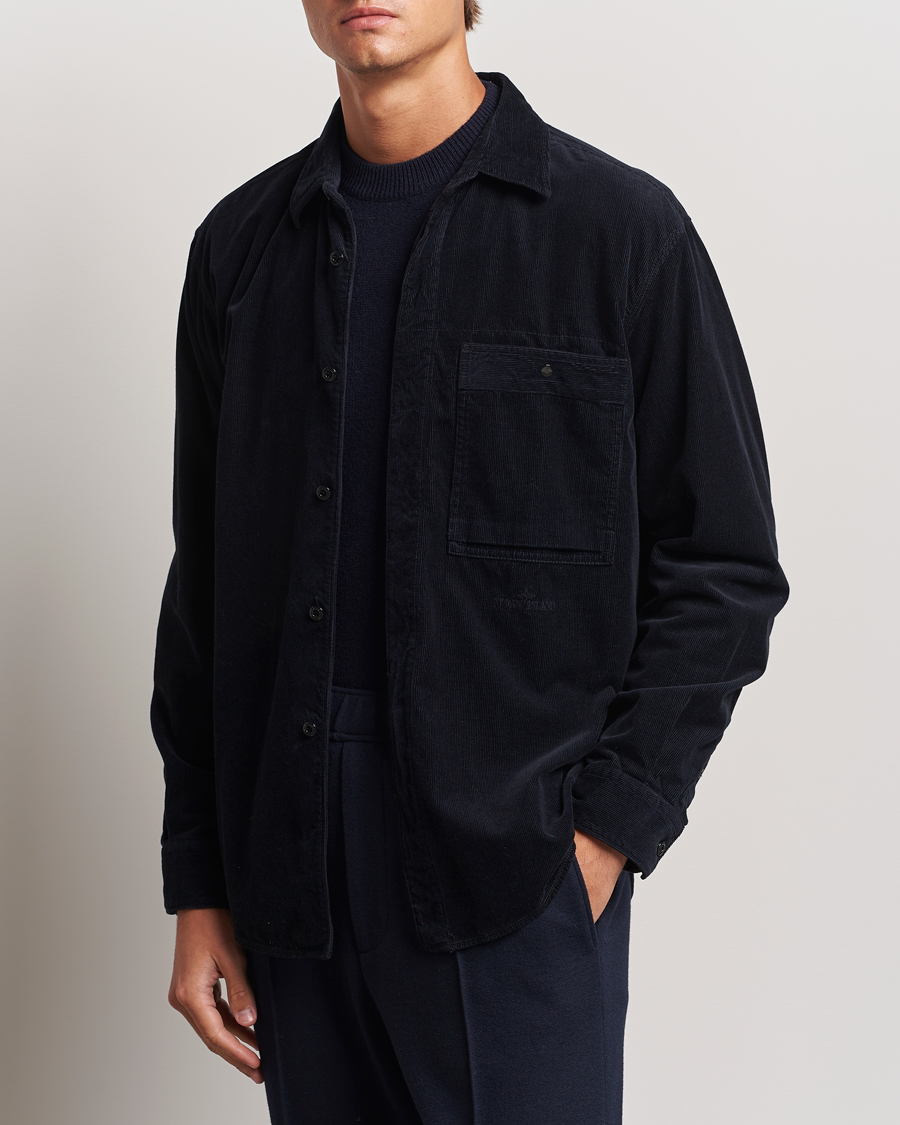 Herr | Casual | Stone Island | Cotton Cord Overshirt Navy Blue