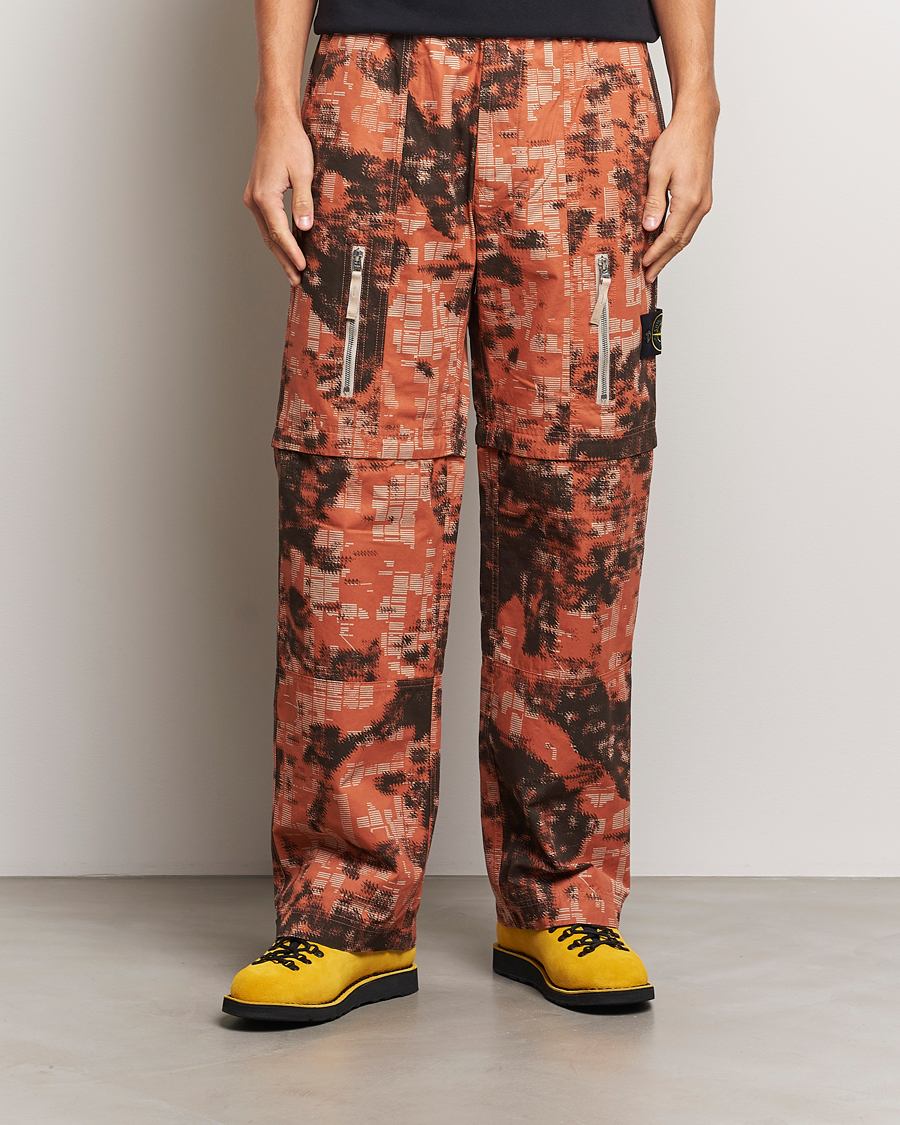 Herr |  | Stone Island | Brused Cotton Canvas Camo Cargo Pants Orange