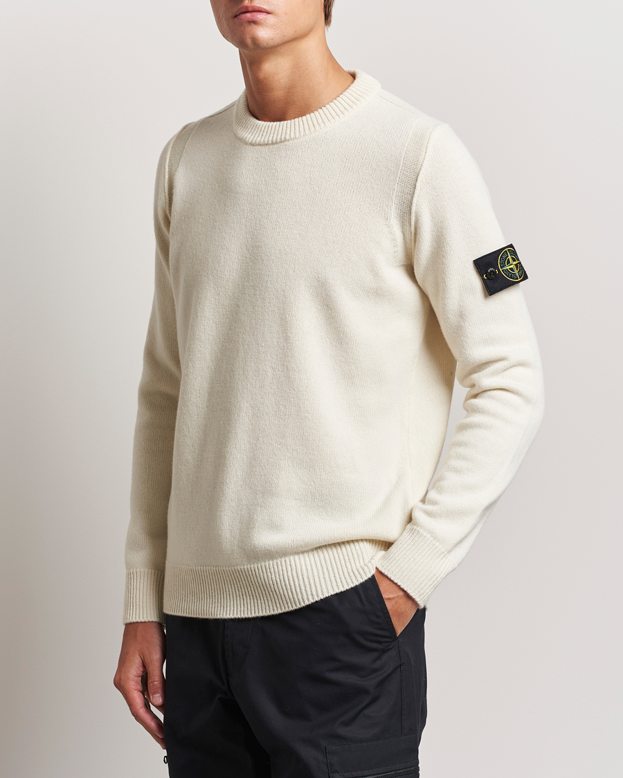 Herr |  | Stone Island | Knitted Lambwool Sweater Natural