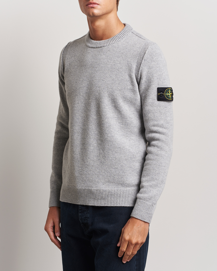 Herr |  | Stone Island | Knitted Lambwool Sweater Melange Grey