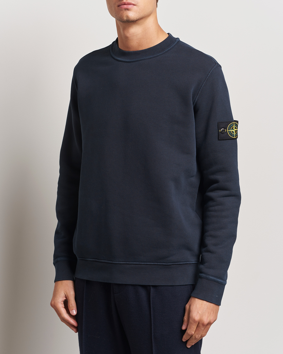 Herr |  | Stone Island | Old Dyed Cotton Sweatshirt Navy Blue