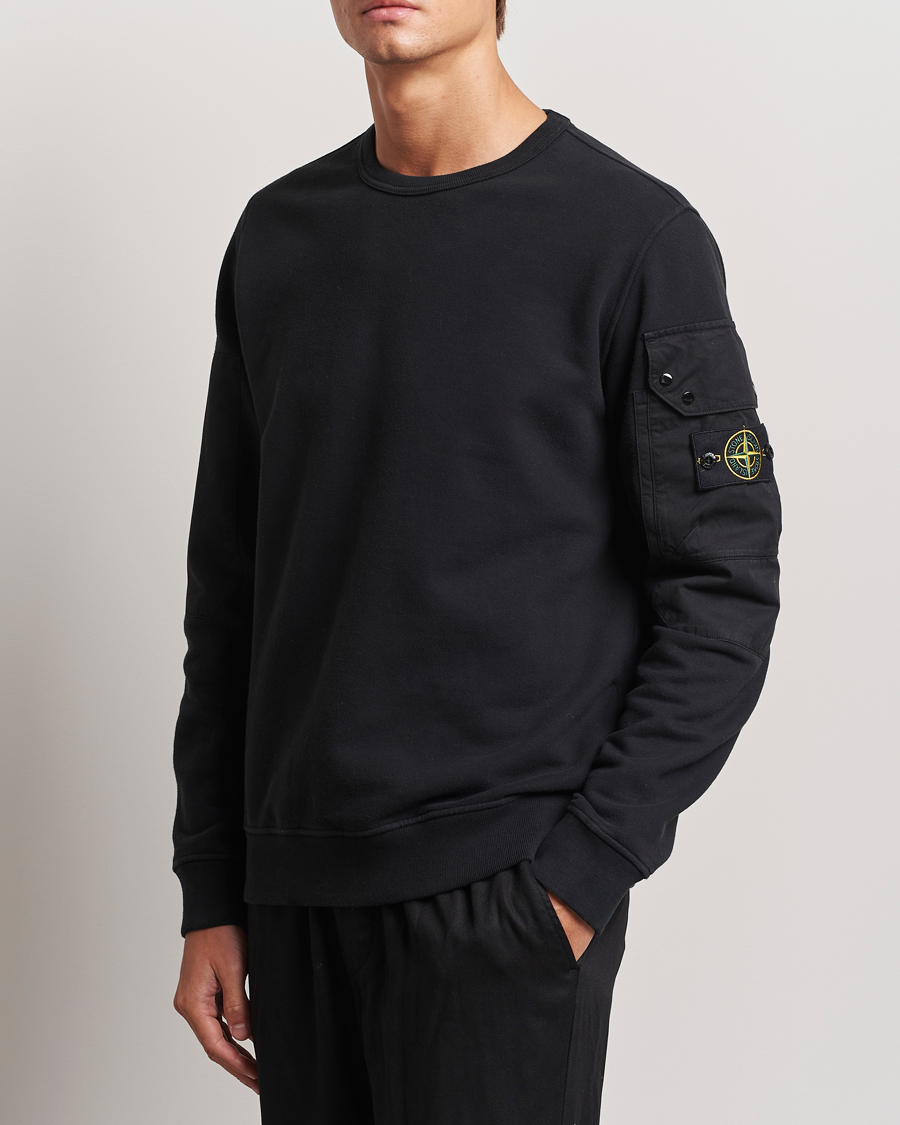 Herr |  | Stone Island | Brushed Cotton Fleece Sweatshirt Black