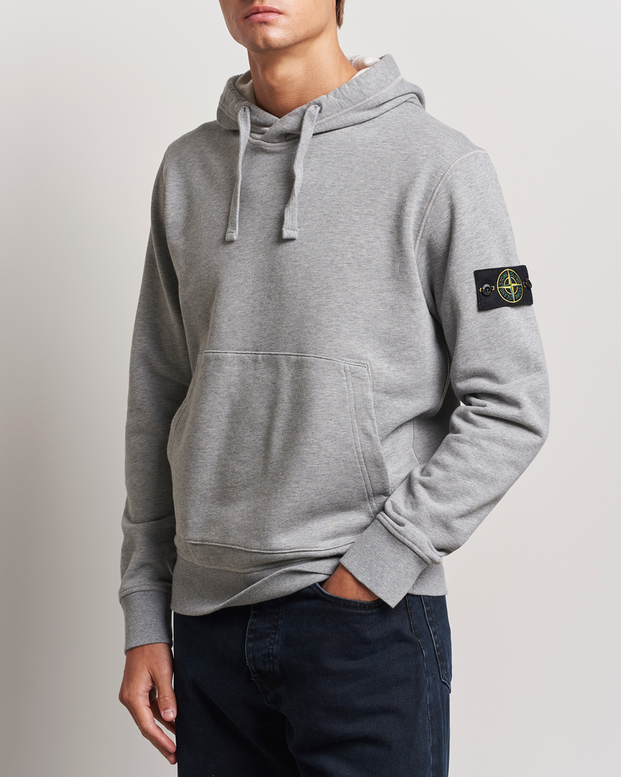 Herr | Huvtröjor | Stone Island | Garment Dyed Fleece Hood Melange Grey