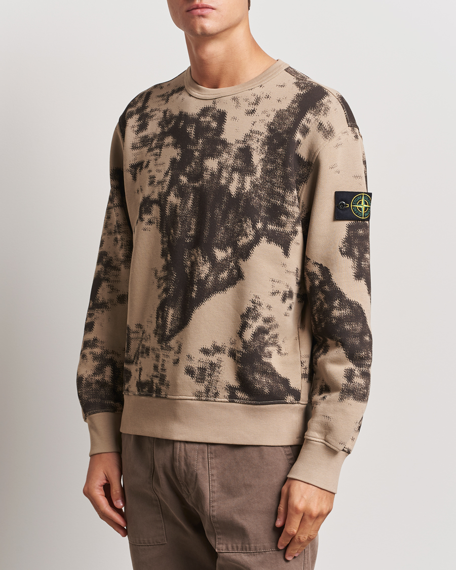 Herr |  | Stone Island | Garment Dyed Fleece Camo Sweatshirt Dove Grey