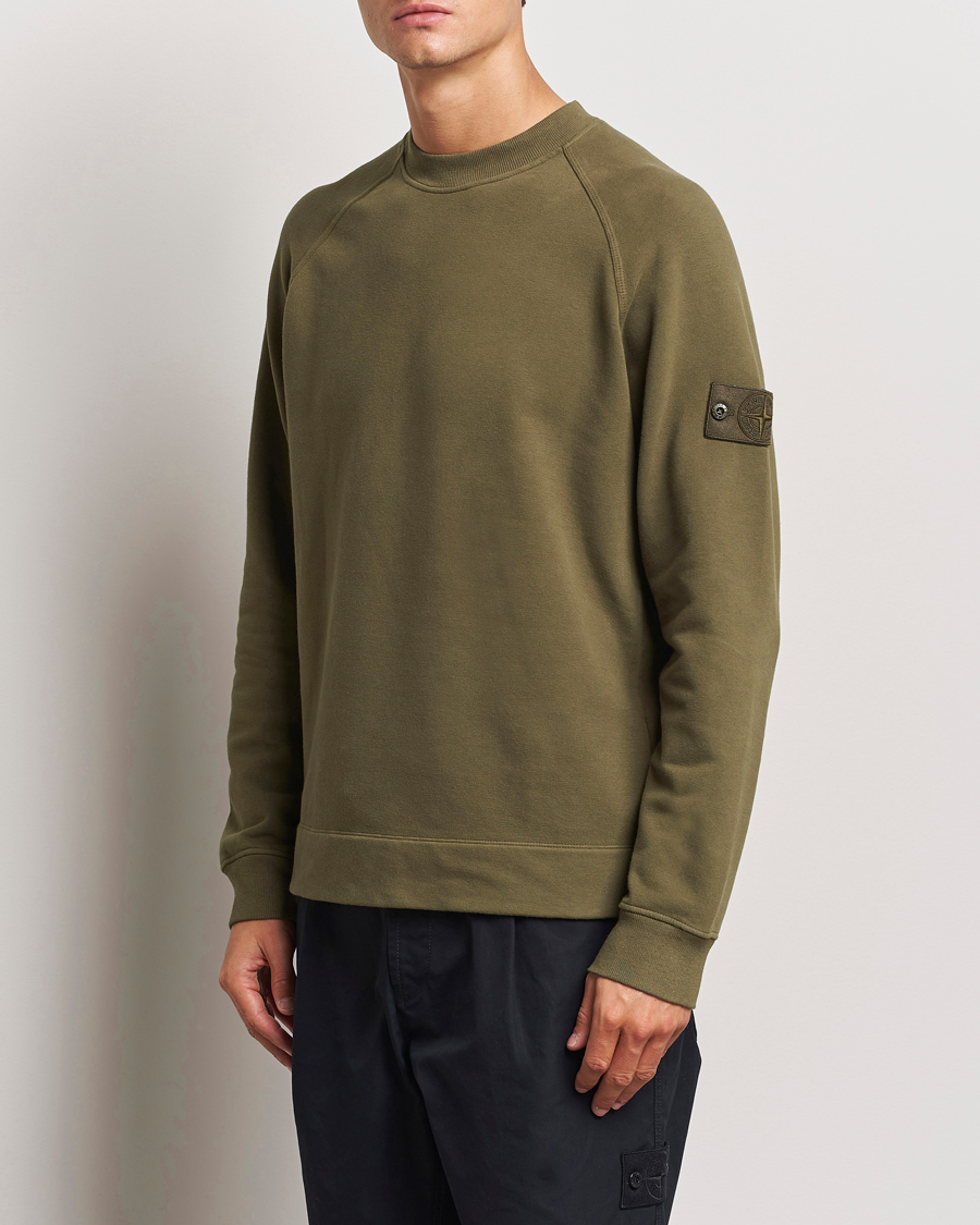 Herr | Sweatshirts | Stone Island | Ghost Organic Cotton Fleece Sweatshirt Military Green