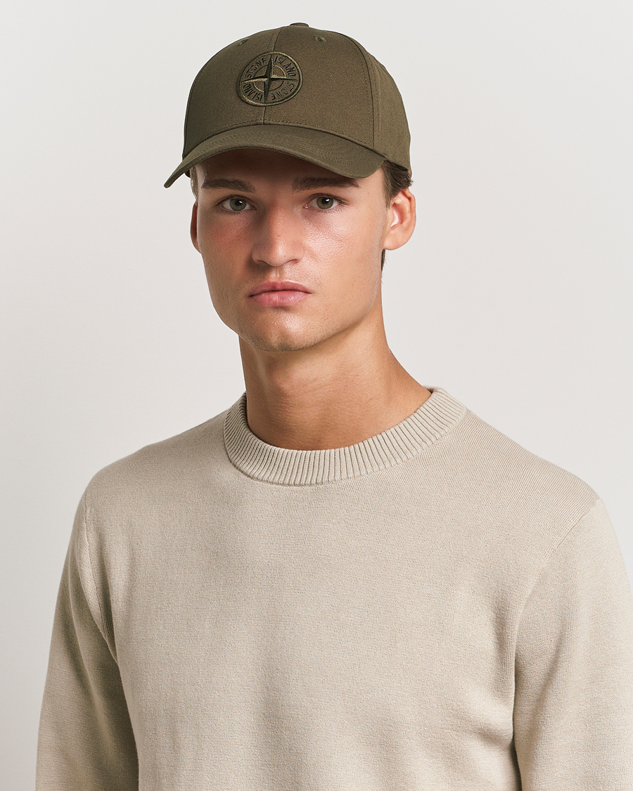 Herr |  | Stone Island | Cotton Rep Logo Cap Military Green