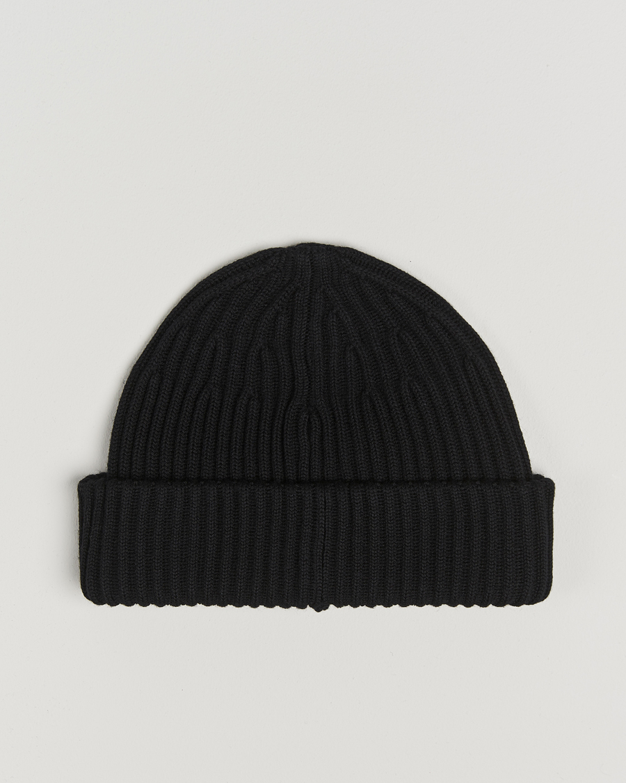 Herr | Stone Island Full Rib Wool Beanie Black | Stone Island | Full Rib Wool Beanie Black