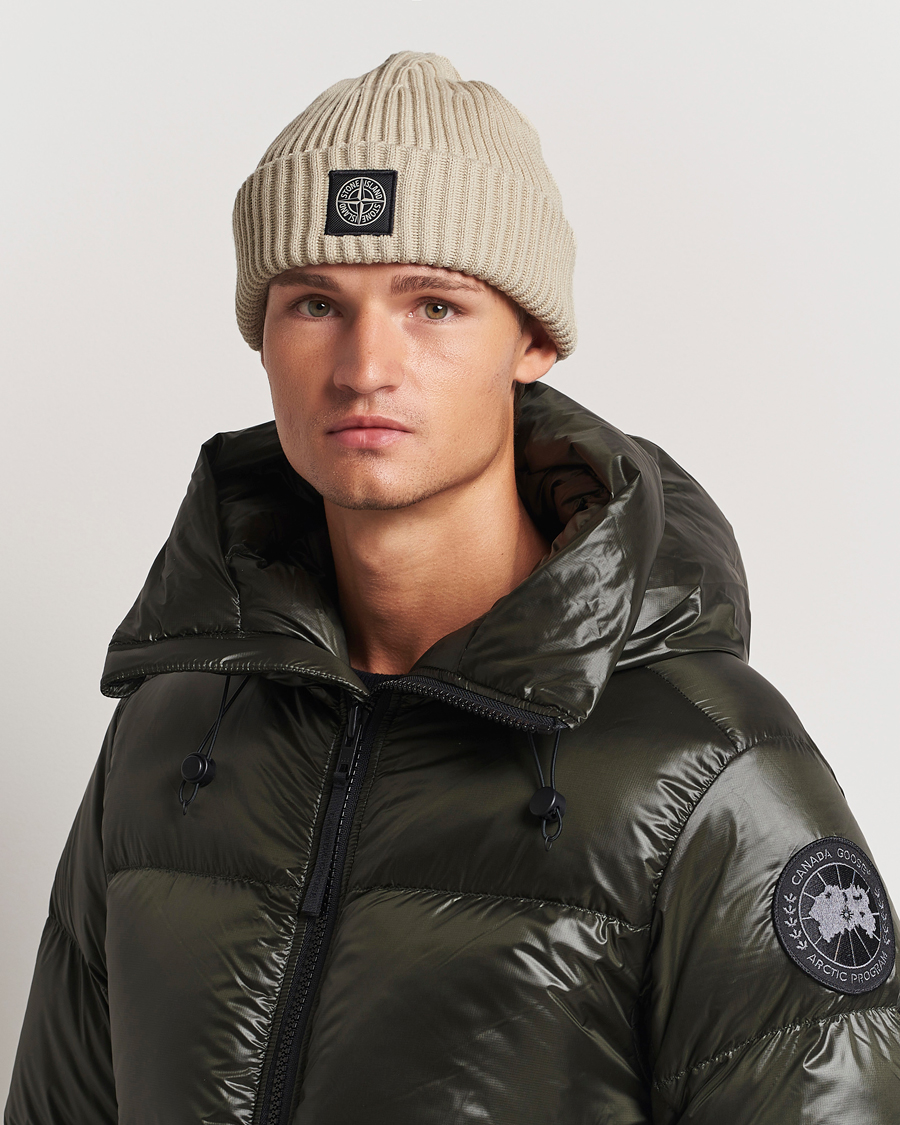 Herr | Mössor | Stone Island | Full Rib Wool Beanie Plaster