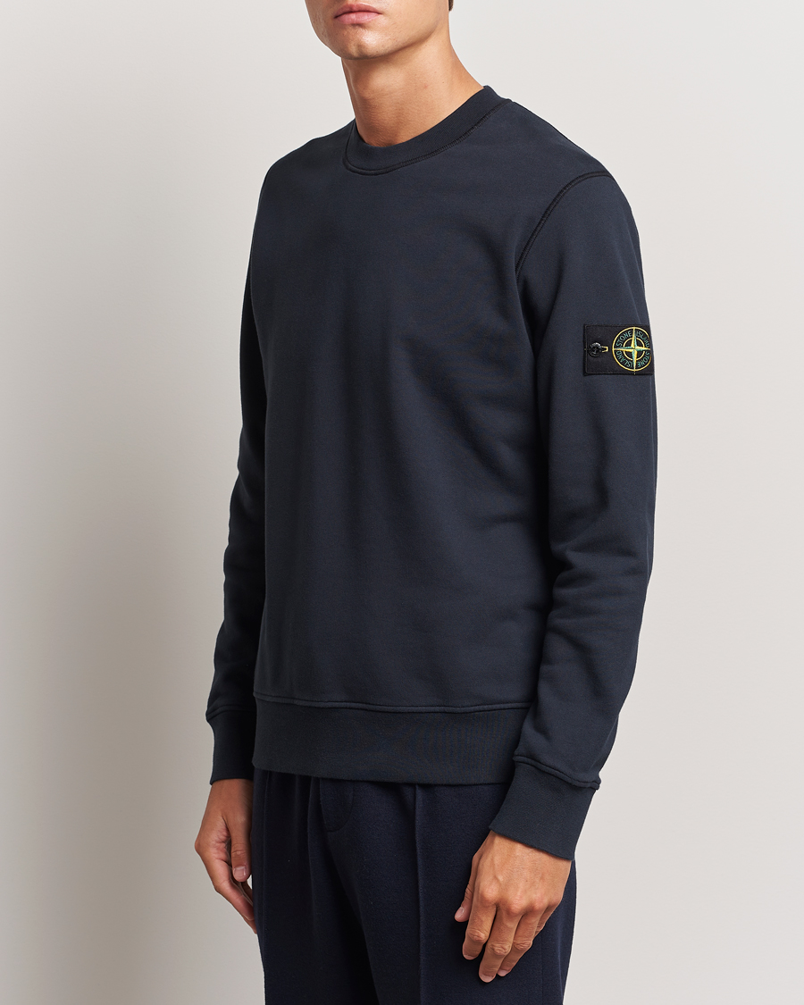 Herr | Nya varumärken | Stone Island | Garment Dyed Fleece Sweatshirt Navy Blue