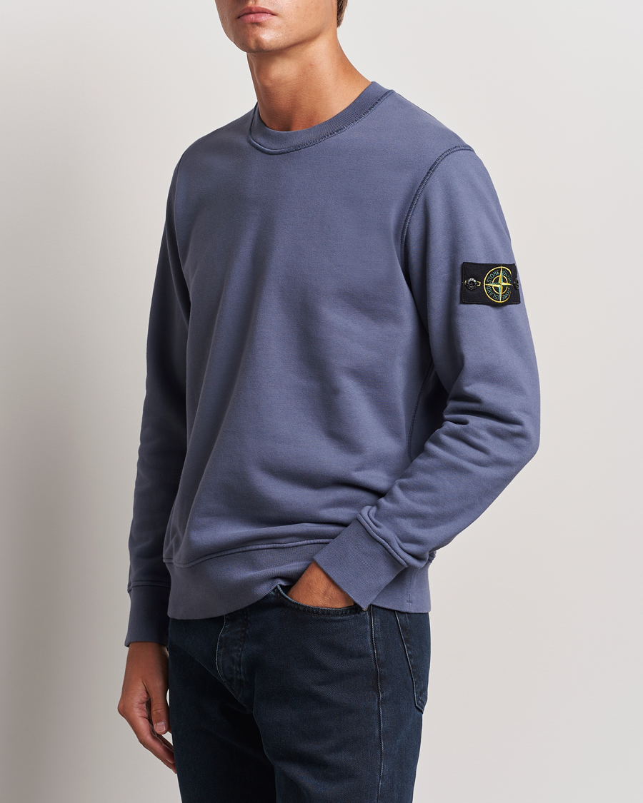 Herr |  | Stone Island | Garment Dyed Fleece Sweatshirt Mid Blue