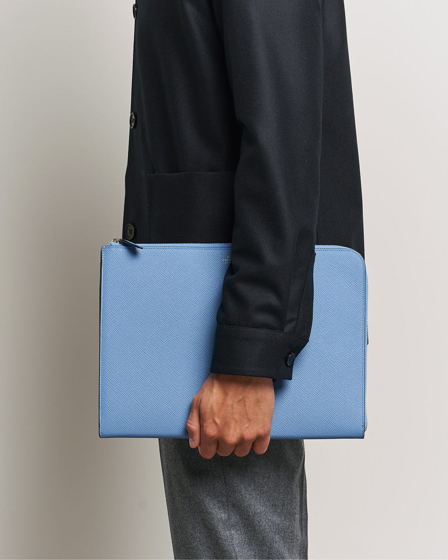 Herr |  | Smythson | Panama Small Laptop Case Nile Blue