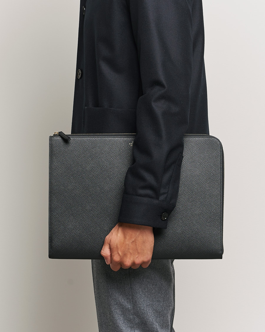 Herr |  | Smythson | Panama Large Laptop Case Black