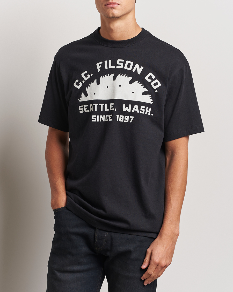 Herr |  | Filson | Printed Cotton T-Shirt Black