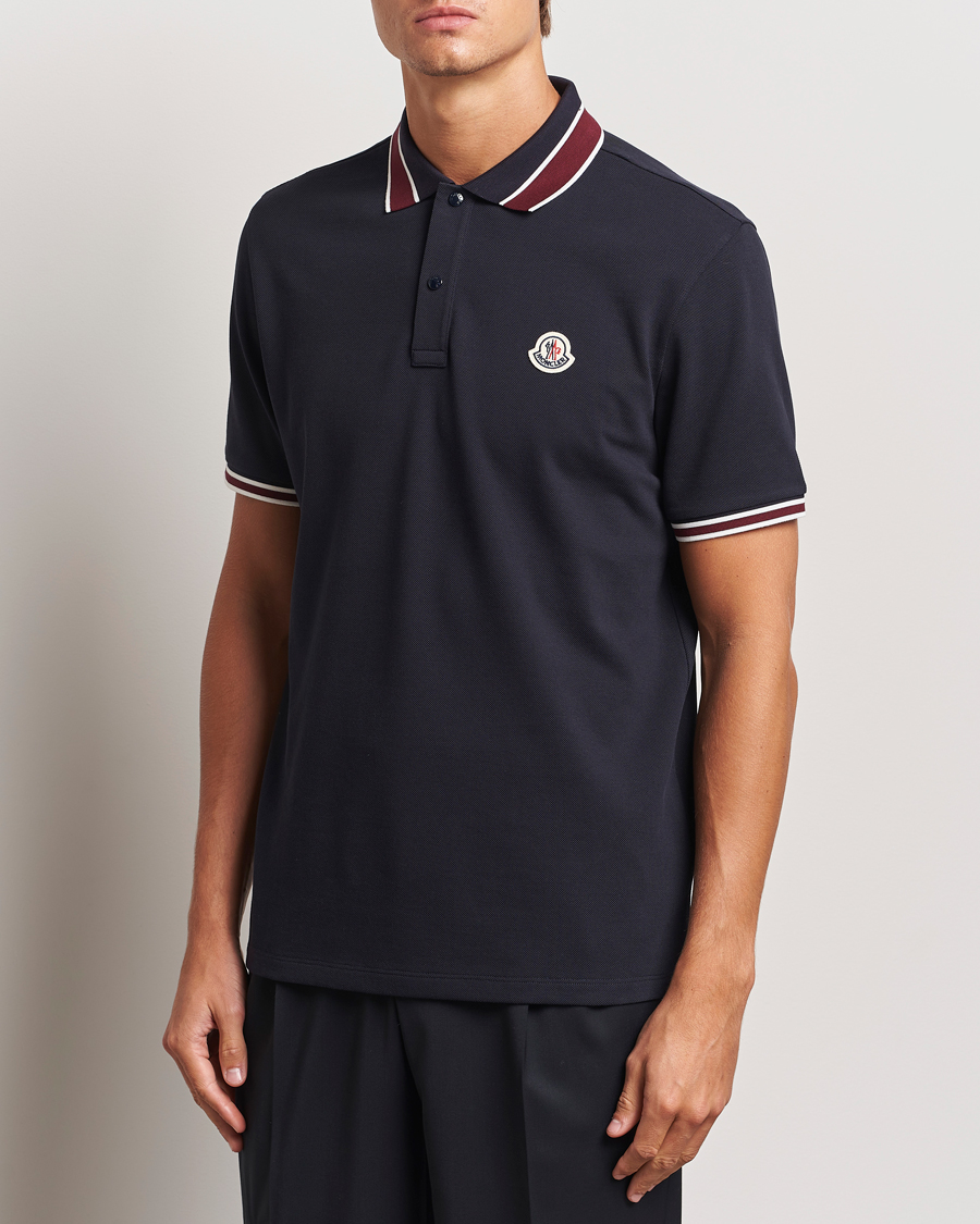 Herr |  | Moncler | Double Contrast Collar Polo Navy