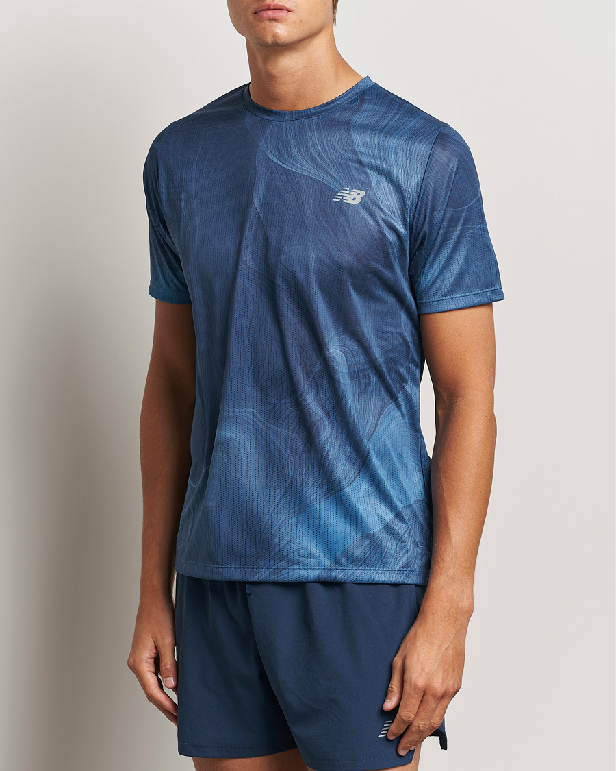 Herr |  | New Balance Running | Athletics Run T-Shirt Blue Agate