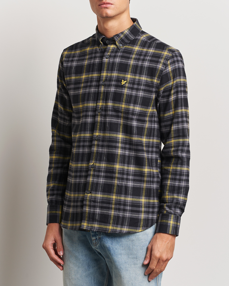 Herr |  | Lyle & Scott | Checked Flannel Shirt Jet Black