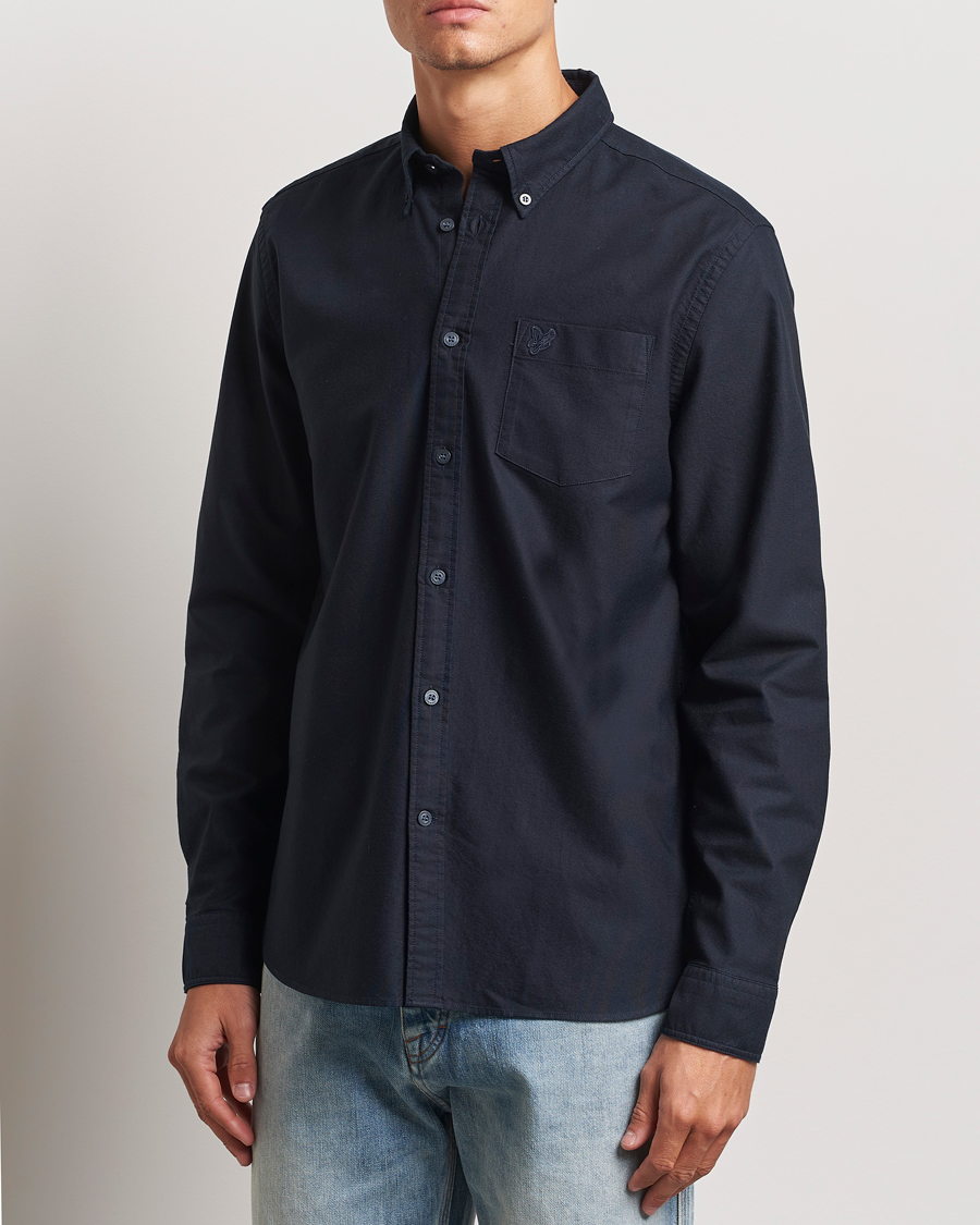 Herr |  | Lyle & Scott | Tonal Eagle Plain Oxford Shirt Dark Navy