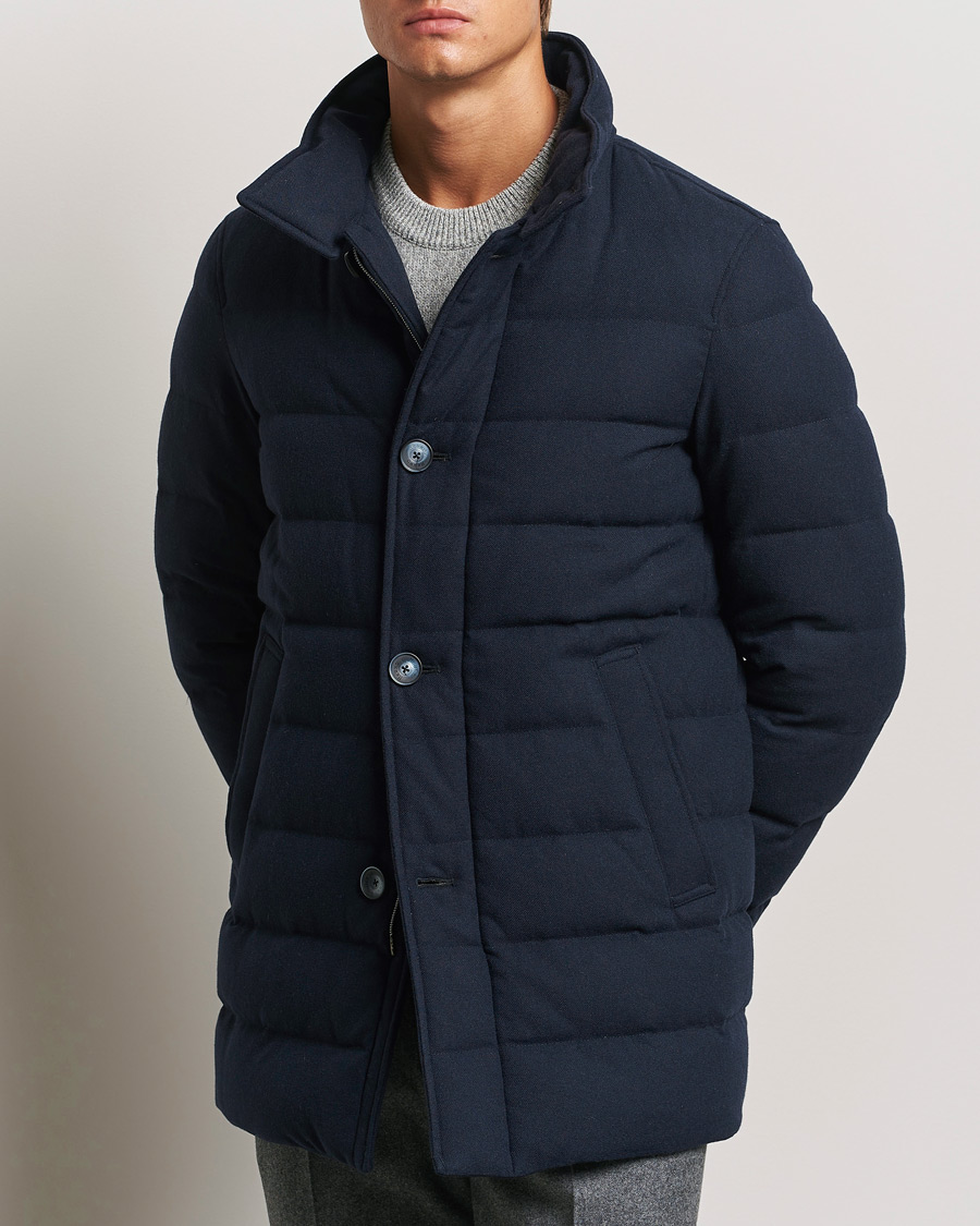 Herr |  | Herno | Cashmere Flannel Down Coat Navy