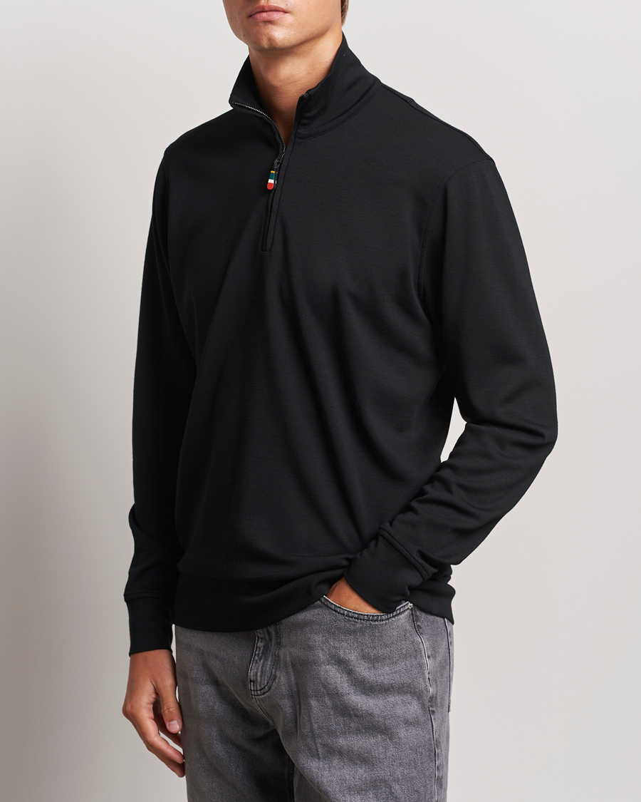 Herr |  | Orlebar Brown | Isar Graphite Merino Half Zip Black