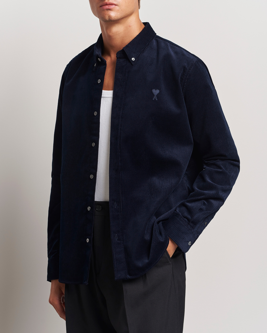 Herr |  | AMI | Classic Fit Corduroy Shirt Navy