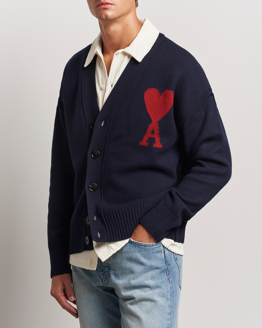 Herr |  | AMI | Big Heart Logo Cardigan Navy