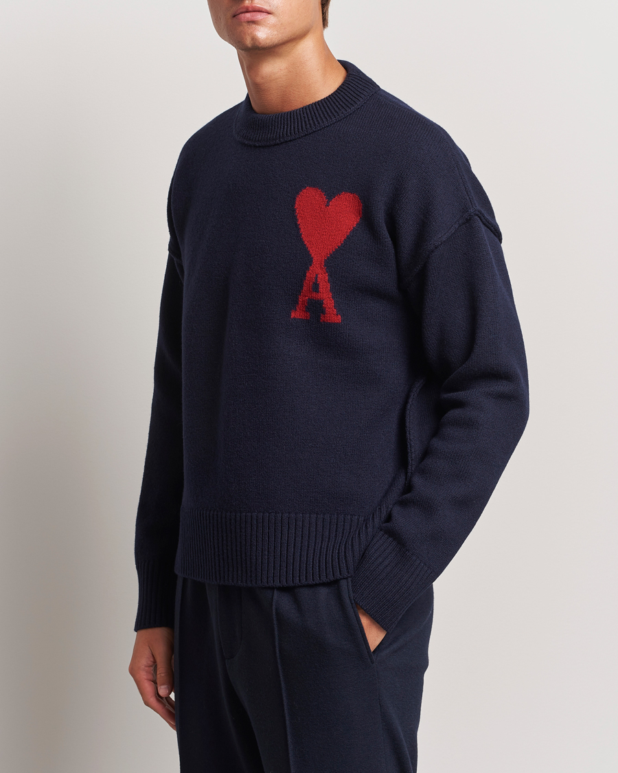 Herr |  | AMI | Big Heart Logo Crew Neck Navy