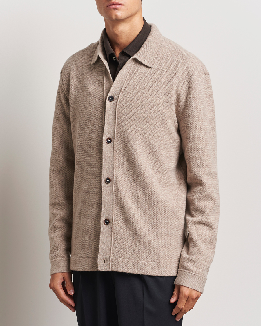 Herr |  | Zegna | Oasi Cashmere Collared Cardigan Beige