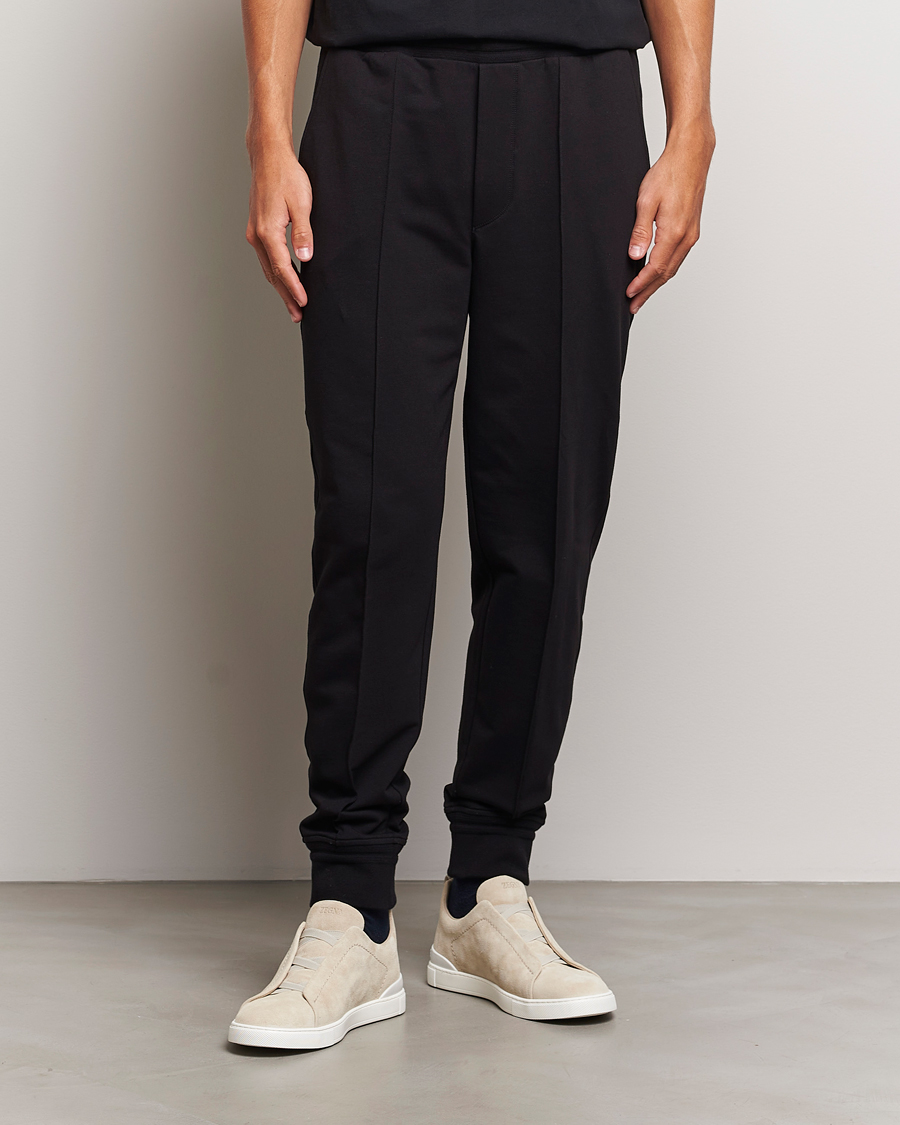 Herr |  | Zegna | Cotton Stretch Drawstring Pants Black