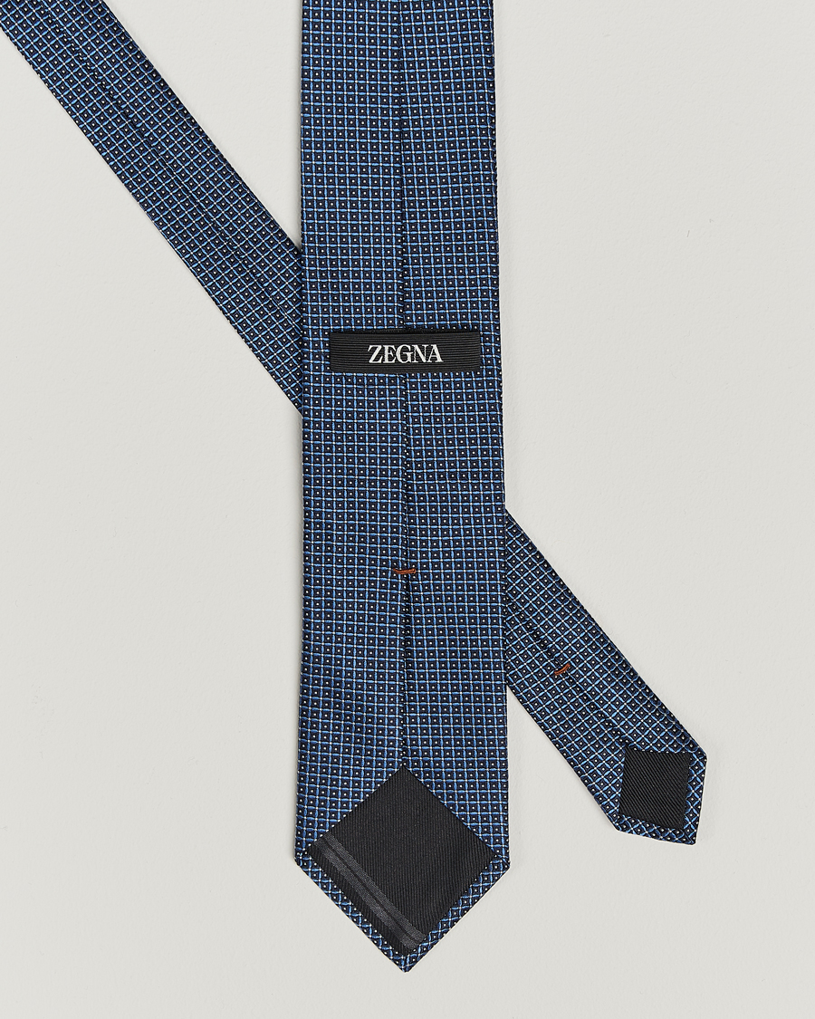 Herr |  | Zegna | Jacquard Silk Tie Dark Blue