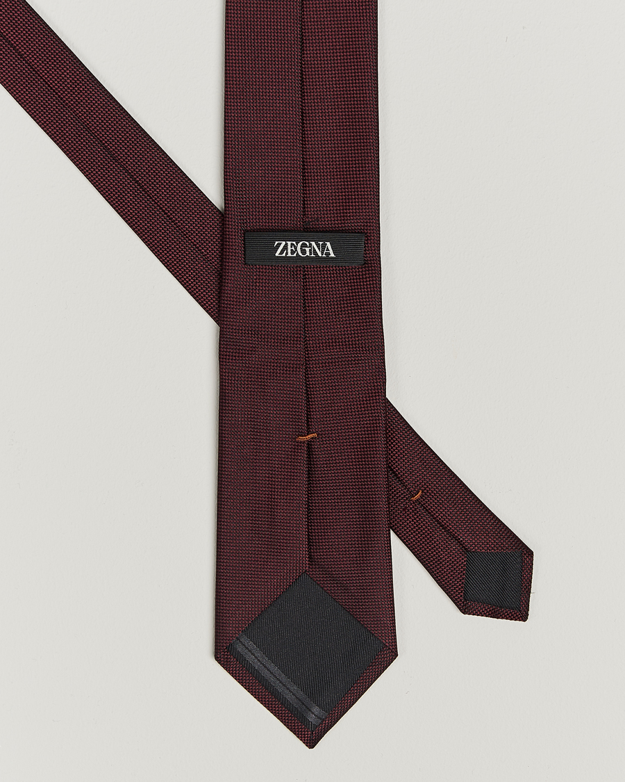 Herr |  | Zegna | Micro Structure Silk Tie Burgundy