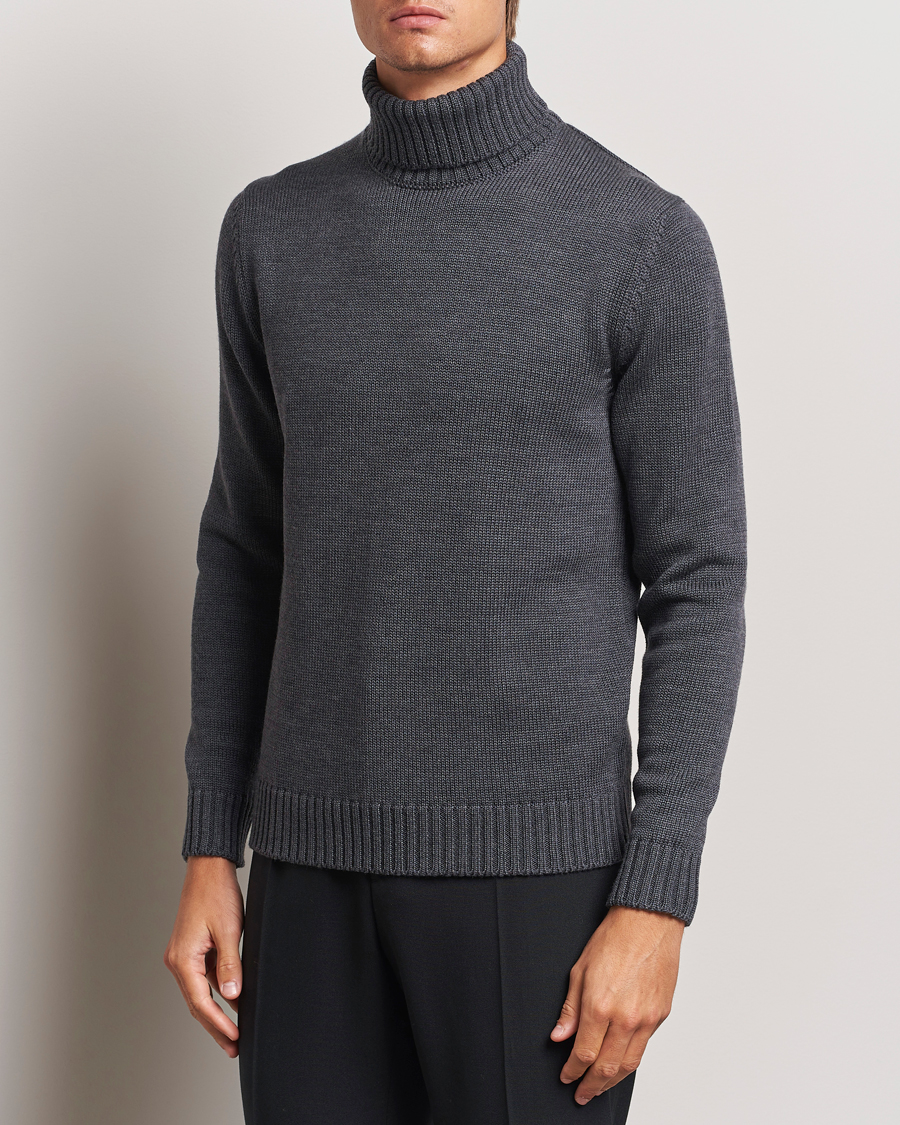 Herr |  | Zanone | Virgin Merino Wool Rollneck Grey Melange