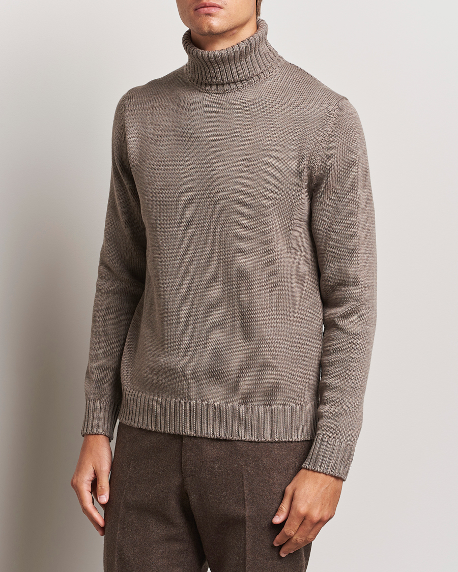 Herr |  | Zanone | Virgin Merino Wool Rollneck Taupe