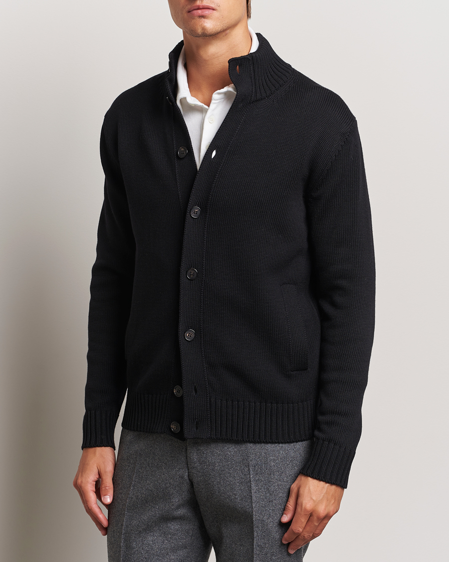 Herr |  | Zanone | Virgin Merino Wool Chioto Cardigan Black