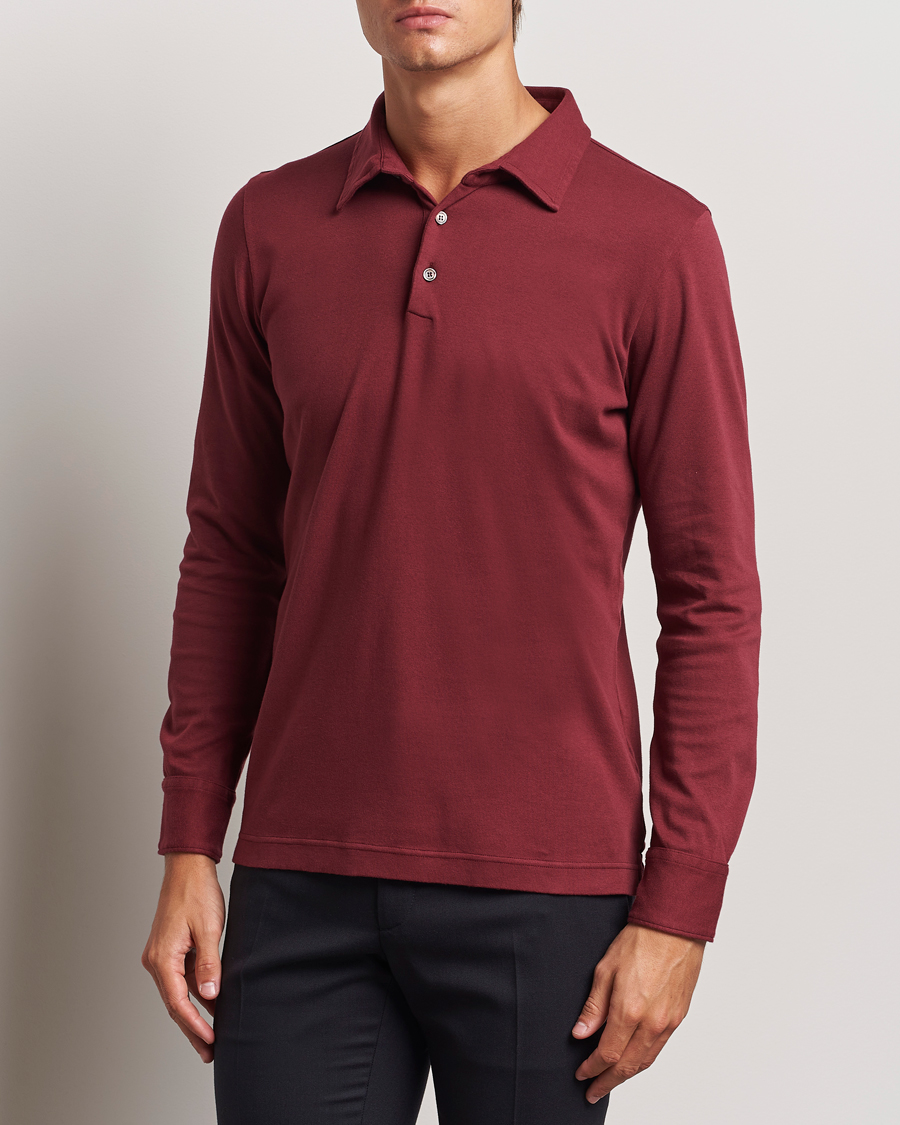 Herr |  | Zanone | Heavy Jersey Long Sleeve Polo Bordeaux