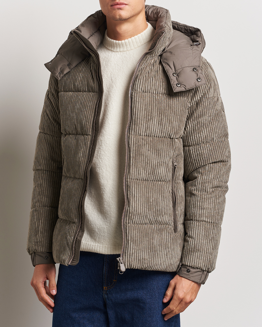 Herr |  | Save The Duck | Albus Cord Padded Puffer Jacket Mud Grey