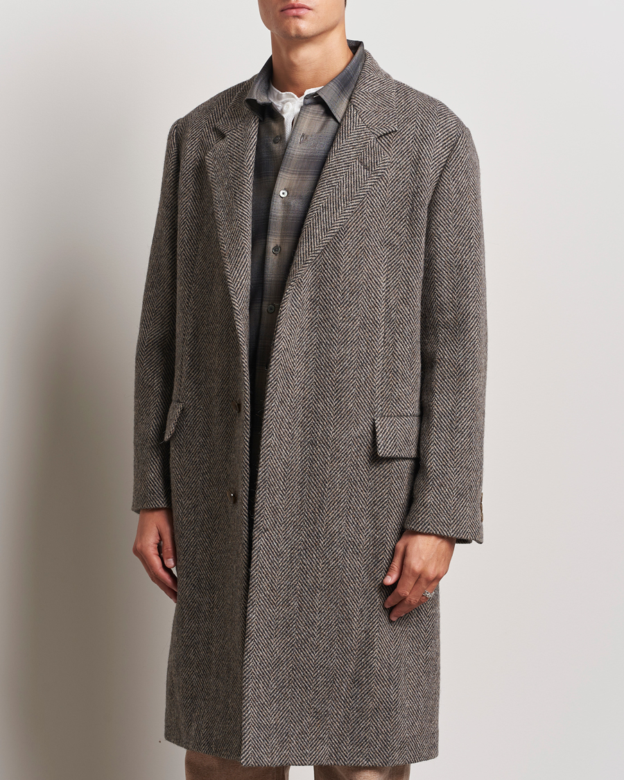 Herr |  | Auralee | Wool Tweed Chesterfield Coat Khaki