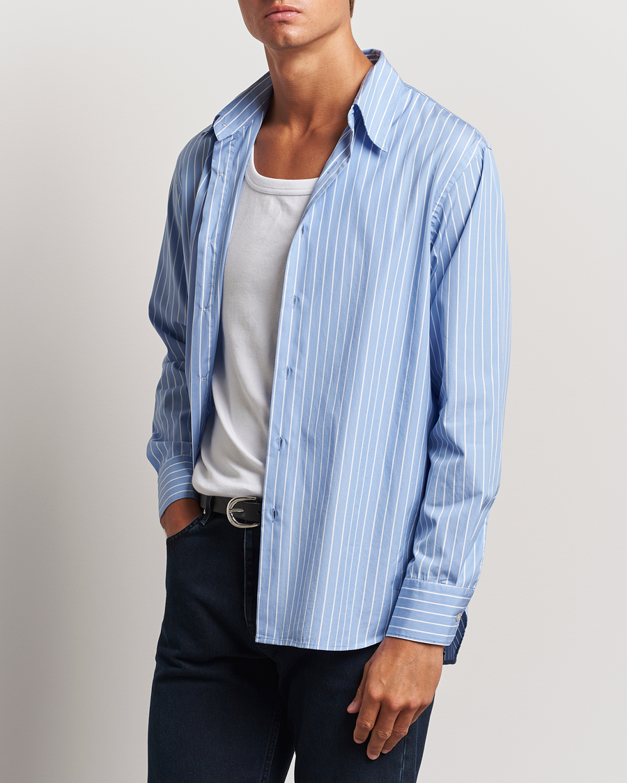 Herr | Kläder | Sunflower | Base Shirt Light Blue Stripe
