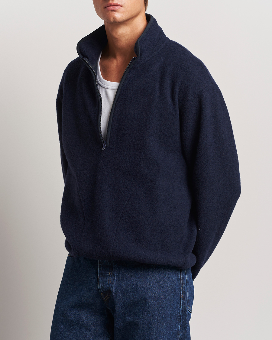 Herr |  | Sunflower | Wool Half Zip  Navy