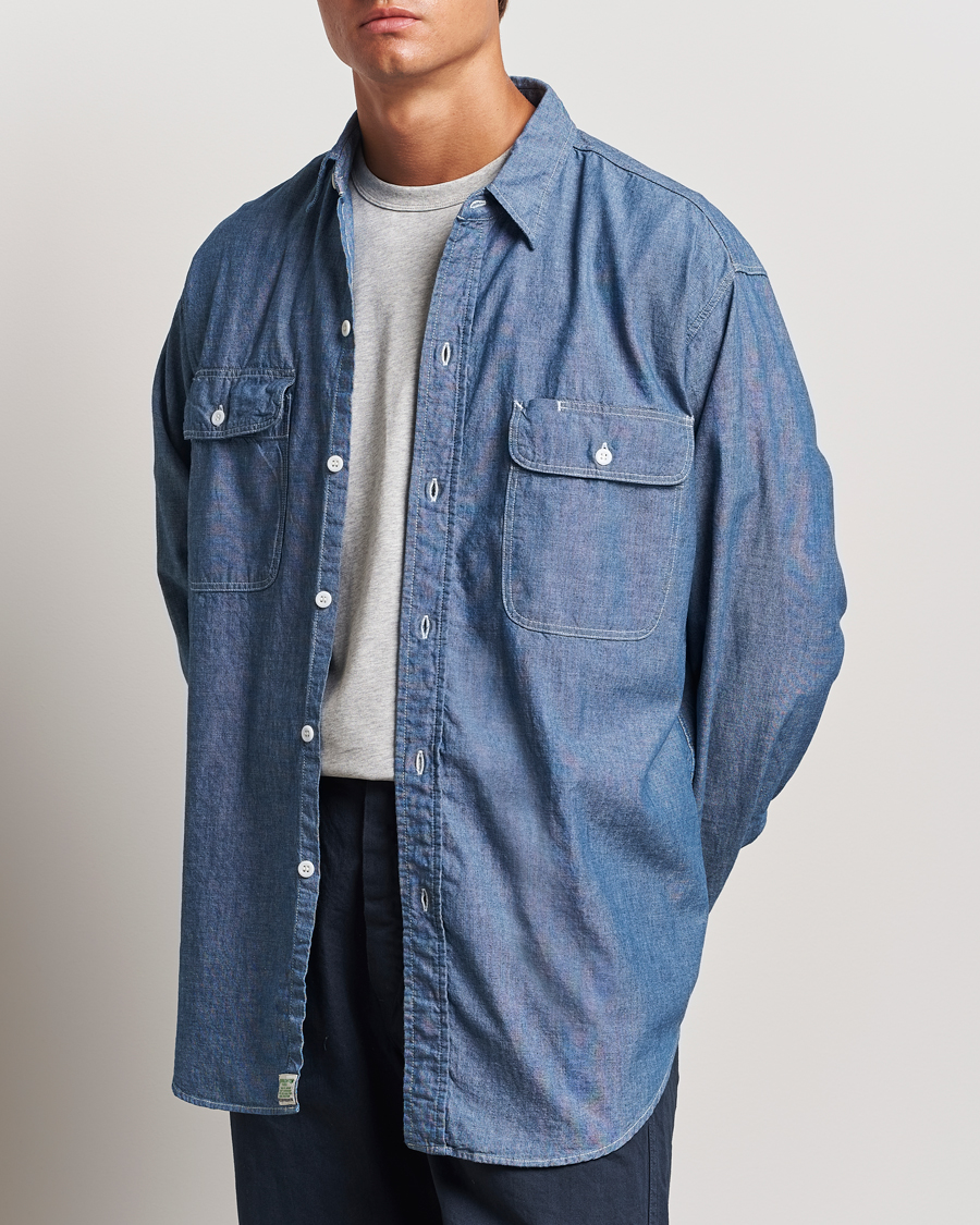 Herr | Jeansskjortor | orSlow | Chambray Work Shirt Blue