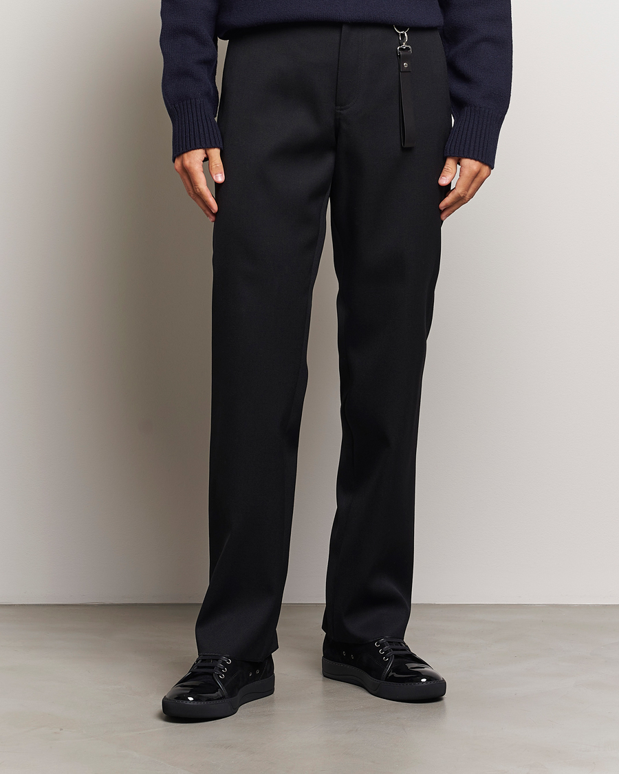 Herr |  | Lanvin | Casual Straight Wool Trousers Black