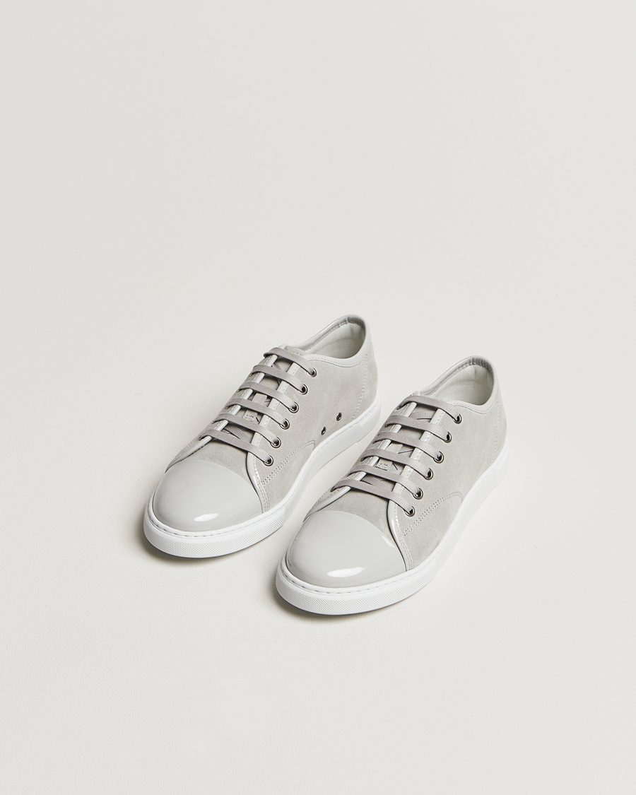 Herr |  | Lanvin | Womens Patent Cap Toe Sneaker Powder Gray