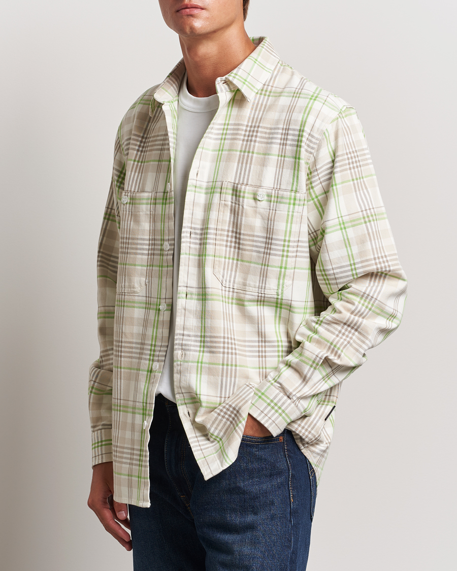 Herr | Flanellskjortor | Peak Performance | Heavy Flannel Cotton Shirt Checked Beige