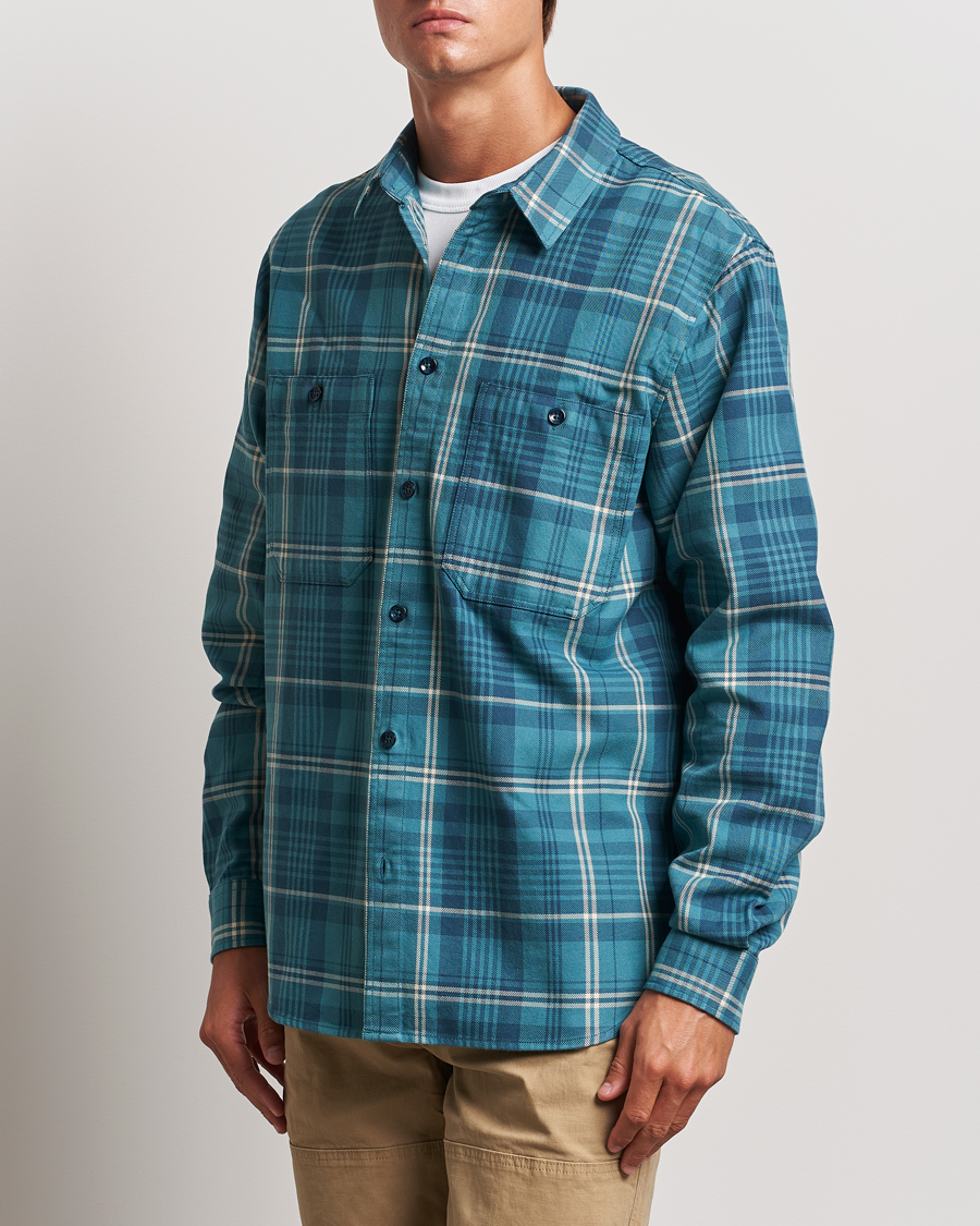 Herr |  | Peak Performance | Heavy Flannel Cotton Shirt Checked Blue