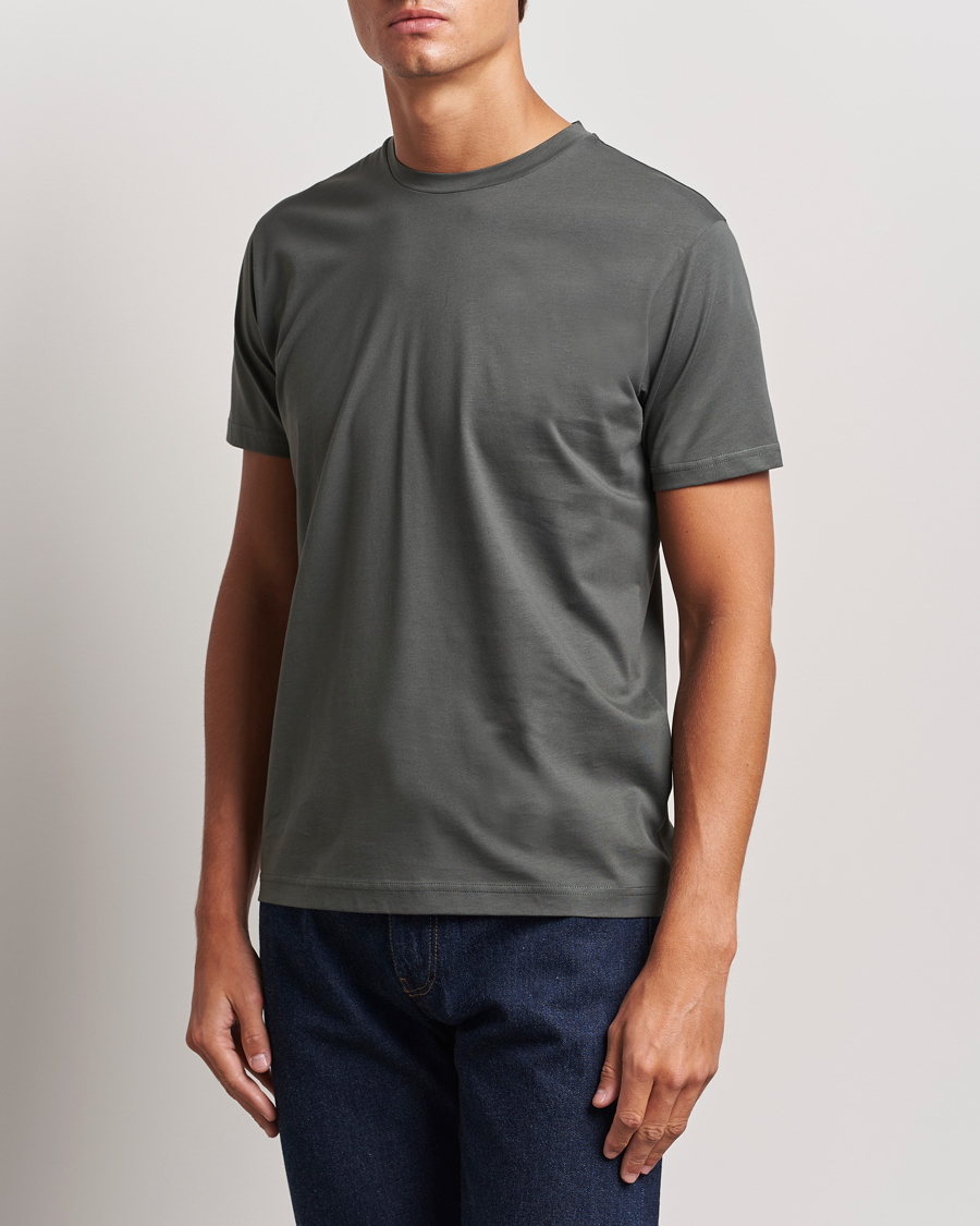 Herr |  | Sunspel | Riviera Organic Tee Drill Green