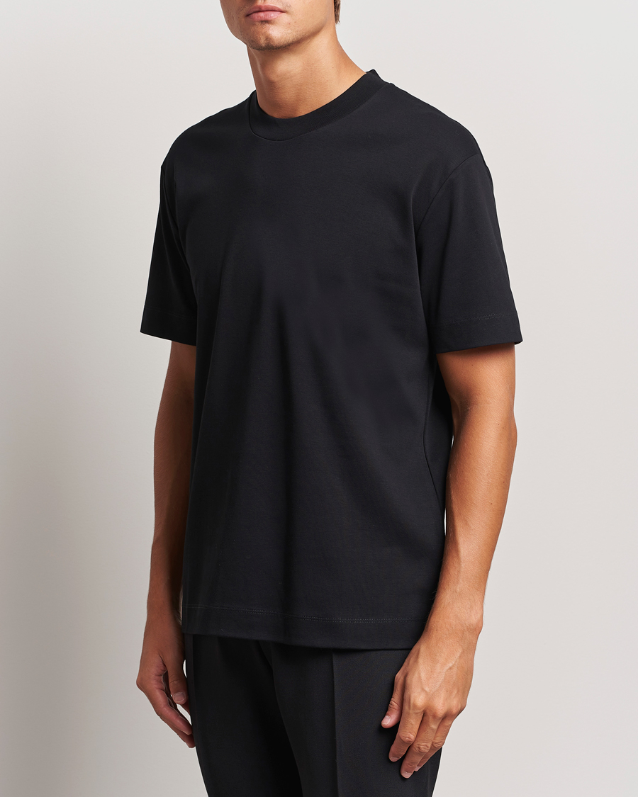 Herr |  | Sunspel | Heavyweight Mock Neck T-Shirt Black