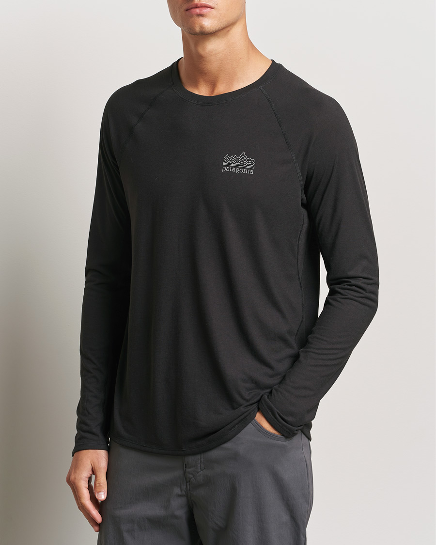 Herr | Kläder | Patagonia | Long Sleeve Cap Cool Trail Graphic Shirt Black